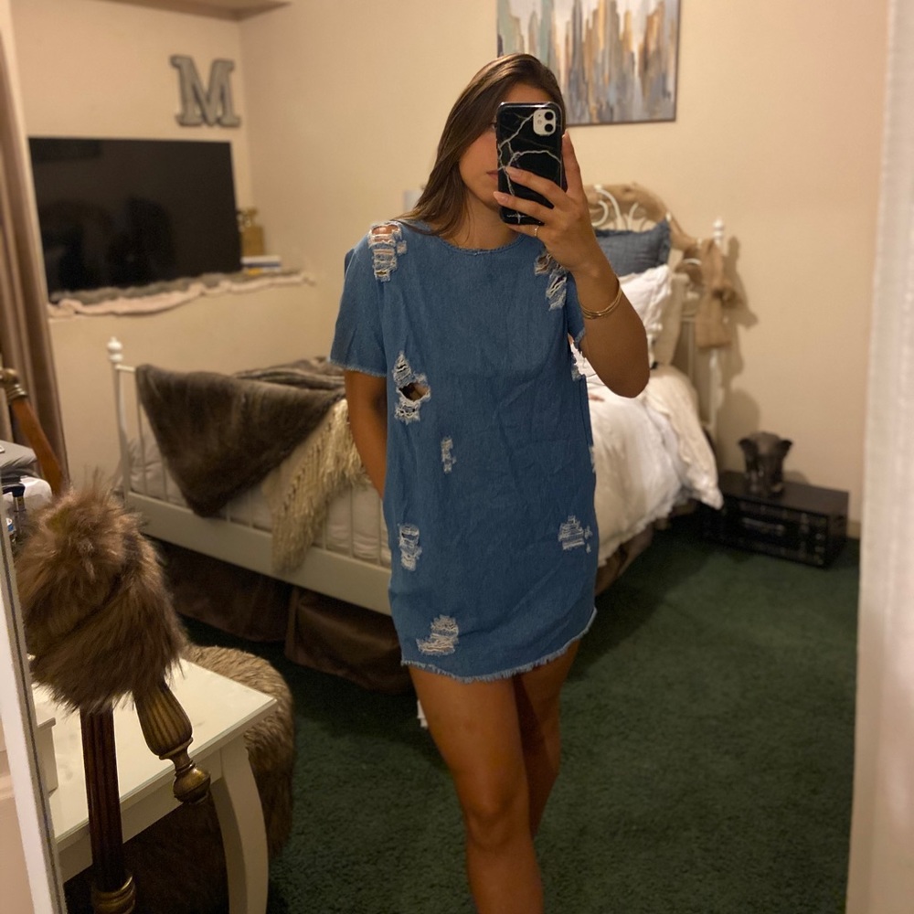 Ripped Jean Dress
